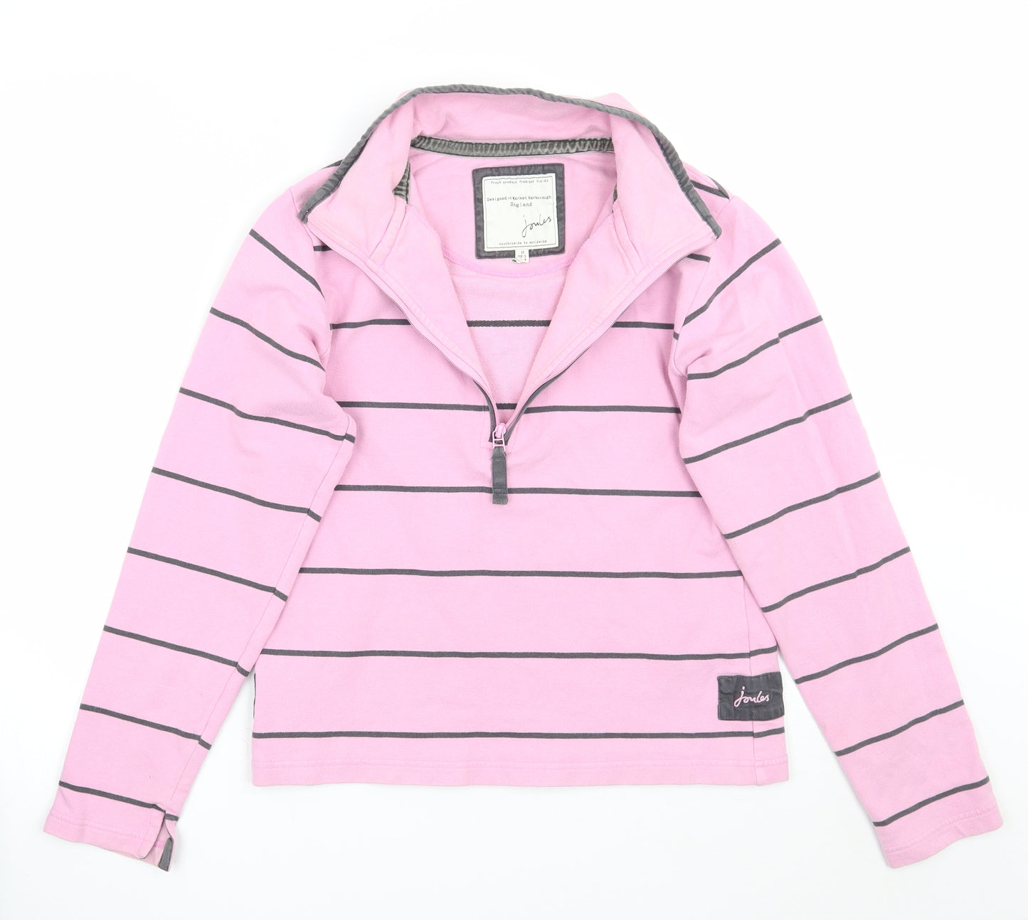 Joules Womens Pink Striped  Pullover Jumper Size 10