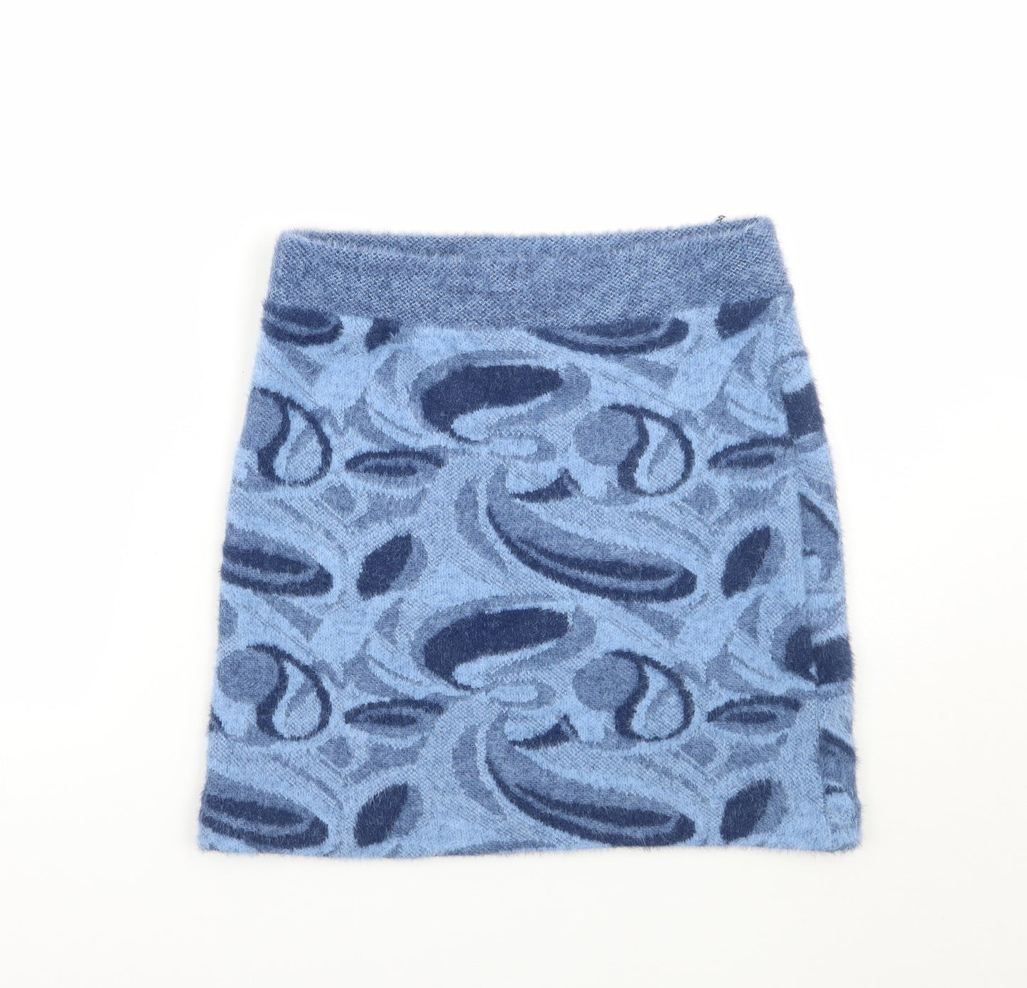 Zara Womens Blue Geometric  A-Line Skirt Size M