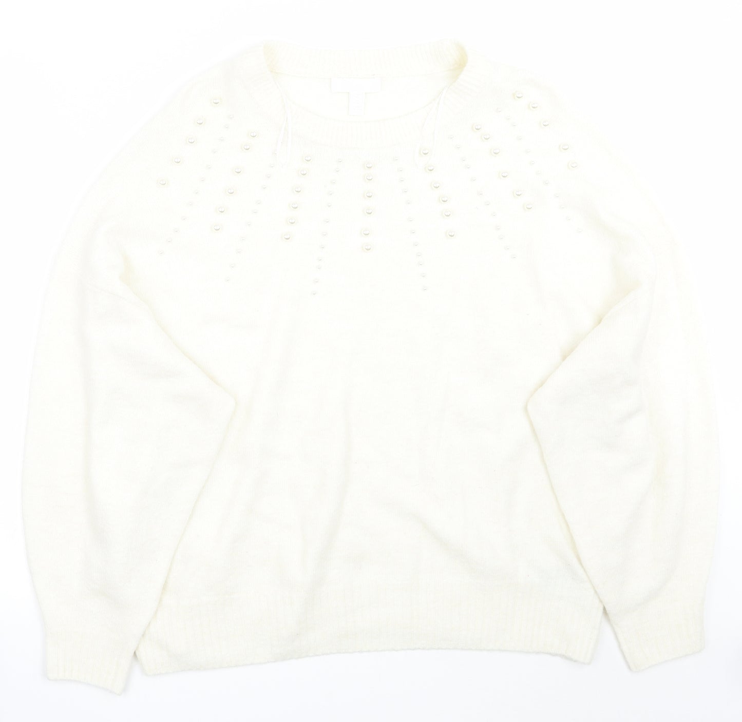 H&M Womens White   Pullover Jumper Size XL