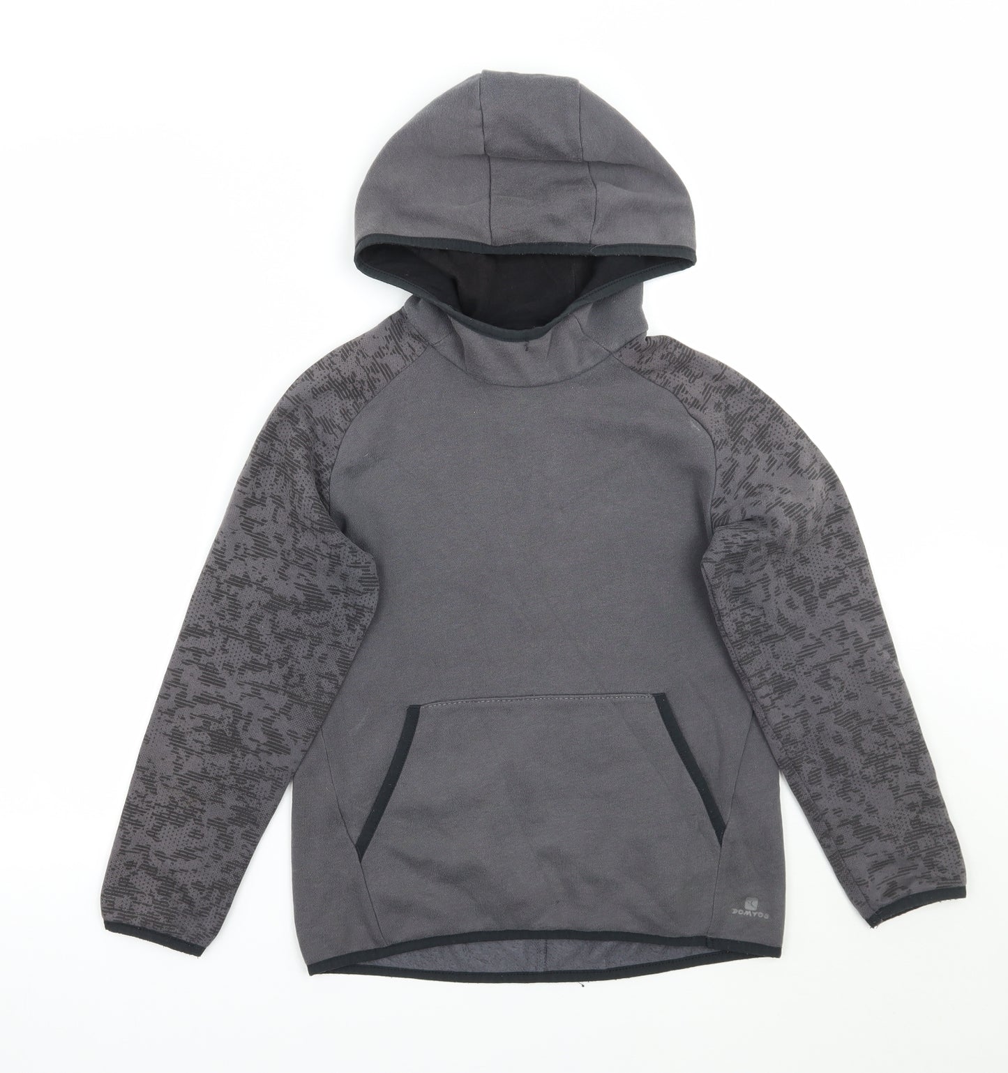 DECATHLON Girls Grey   Pullover Hoodie Size 10 Years