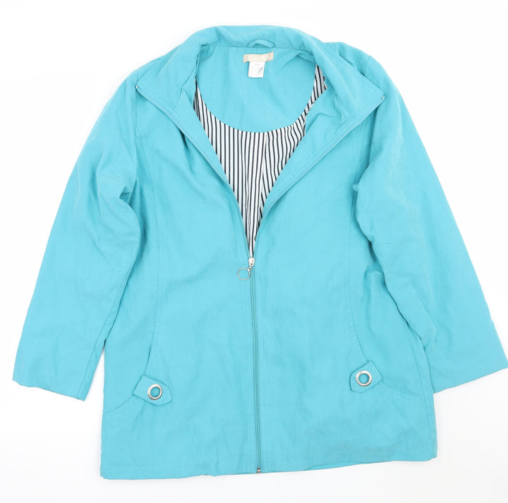 Daxon Womens Blue Jacket Coat Size 12