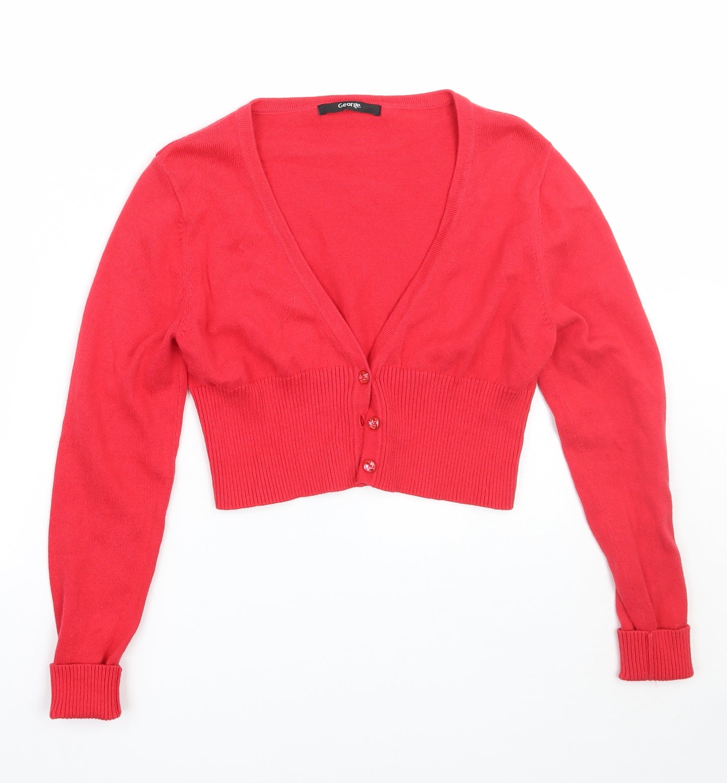 George Girls Red   Cardigan Jumper Size 6-7 Years