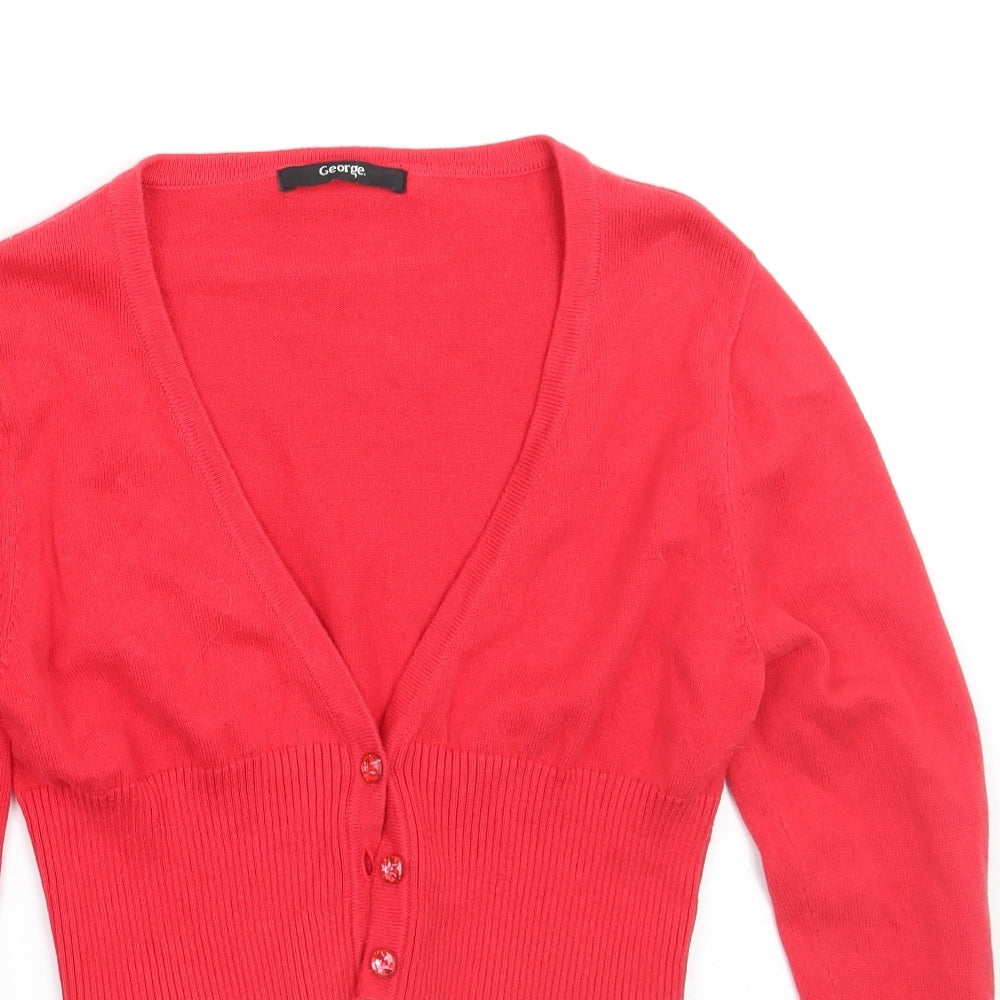 George Girls Red   Cardigan Jumper Size 6-7 Years