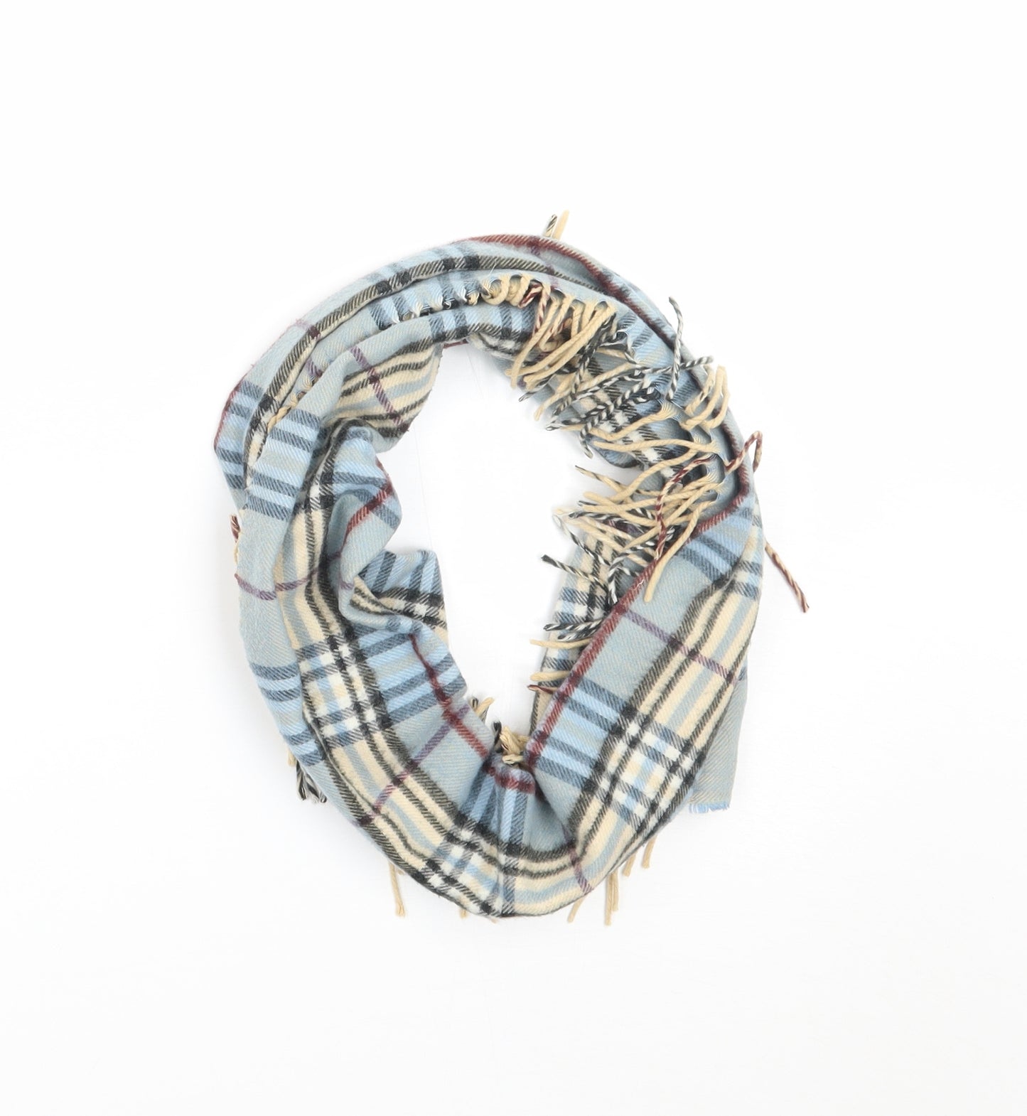 Preworn Womens Blue Check   Scarf