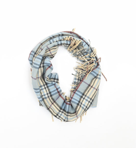 Front view of Preworn women’s blue check scarf