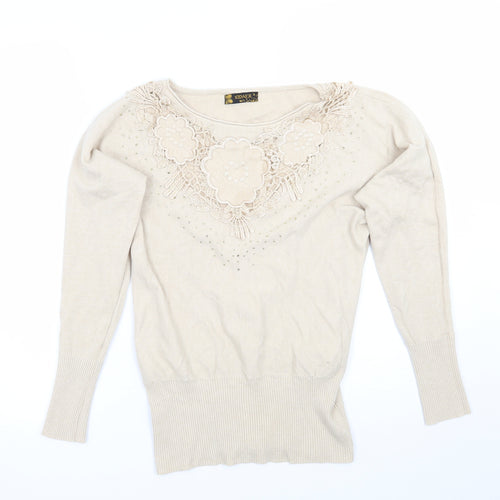 Kidaer Womens Beige   Pullover Jumper Size M