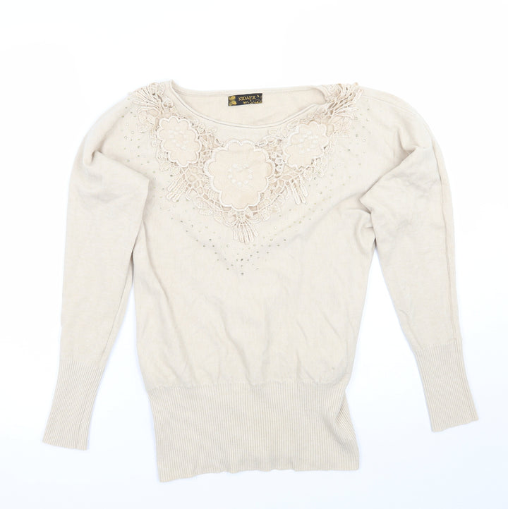 Kidaer Womens Beige Pullover Jumper Size M