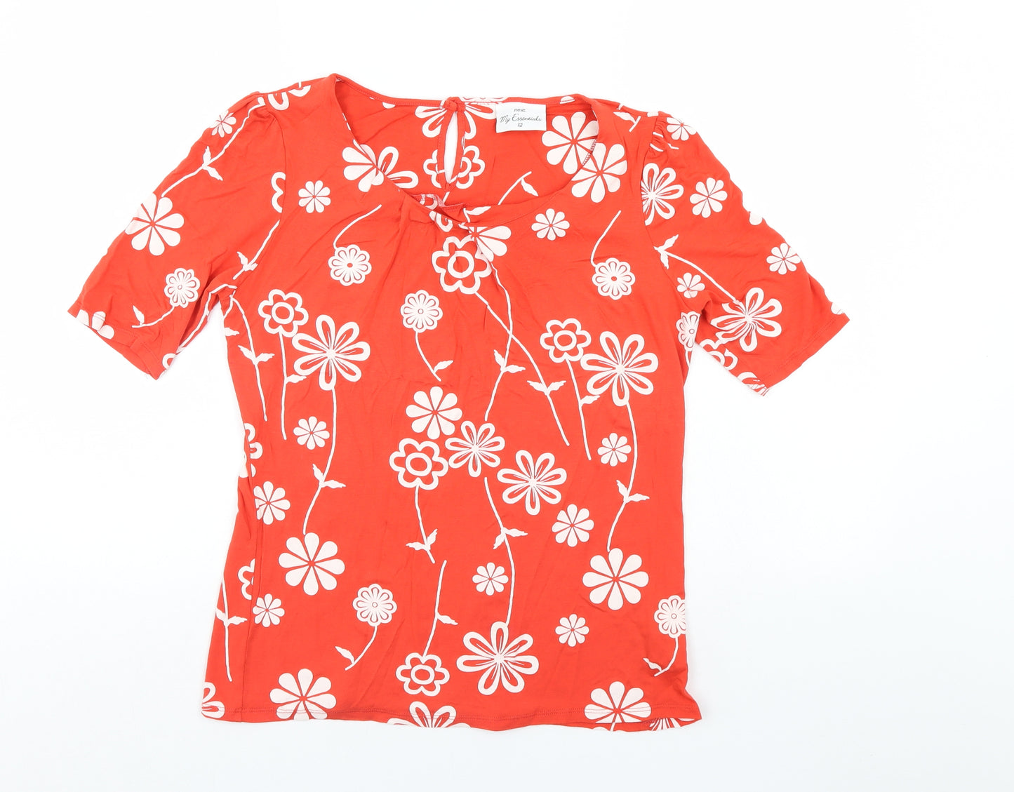 NEXT Womens Red Floral  Basic T-Shirt Size 12