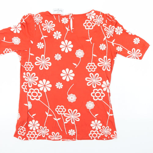 NEXT Womens Red Floral  Basic T-Shirt Size 12