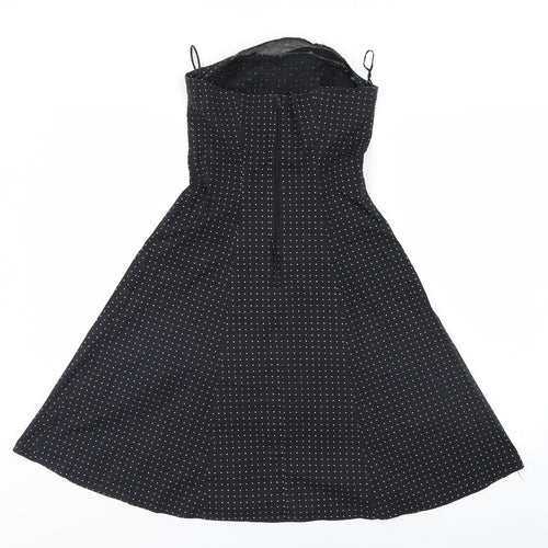 New Look Womens Black Polka Dot  A-Line  Size 8