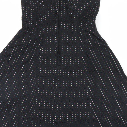 New Look Womens Black Polka Dot  A-Line  Size 8