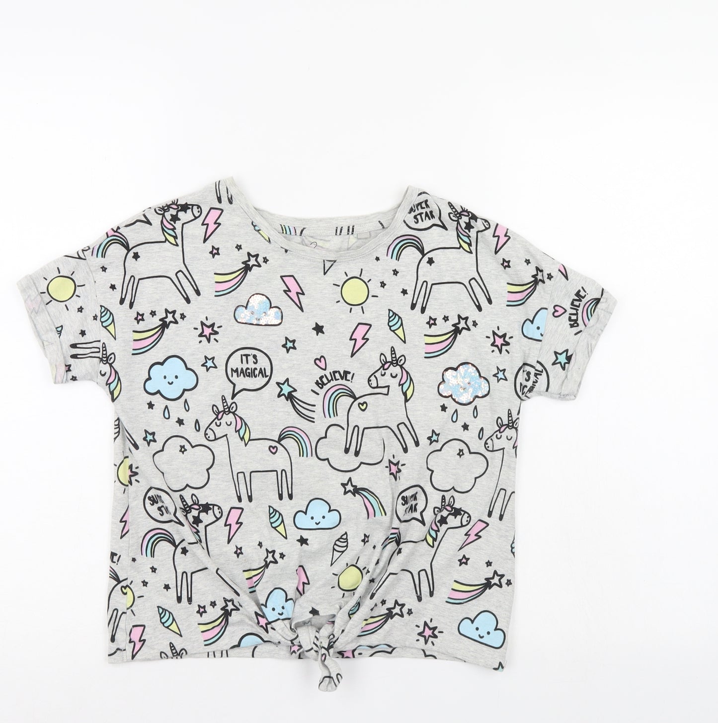 NEXT Girls Grey   Wrap Polo Size 9 Years