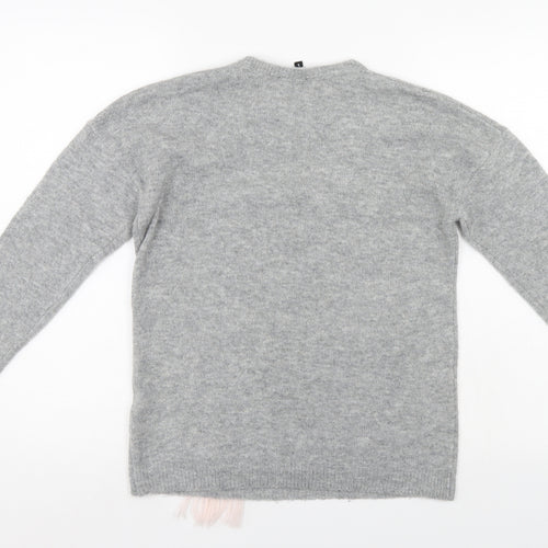 Peacocks Womens Grey   Pullover Jumper Size S  - Christmas jumper