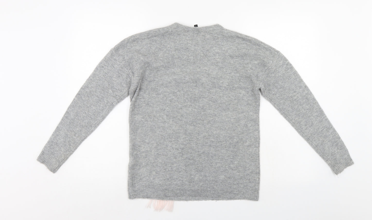 Peacocks Womens Grey   Pullover Jumper Size S  - Christmas jumper