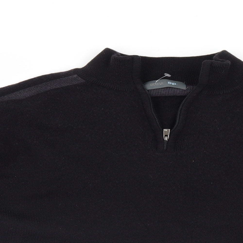 Marks and Spencer Mens Black   Pullover Jumper Size L