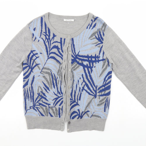 Artigiano Womens Grey Floral  Cardigan Jumper Size M