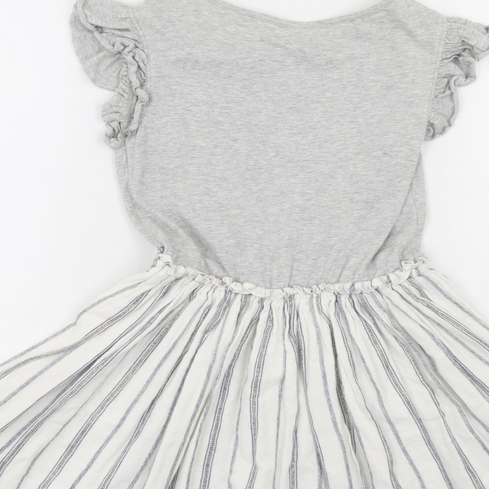 NEXT Girls Multicoloured Striped  T-Shirt Dress  Size 7 Years