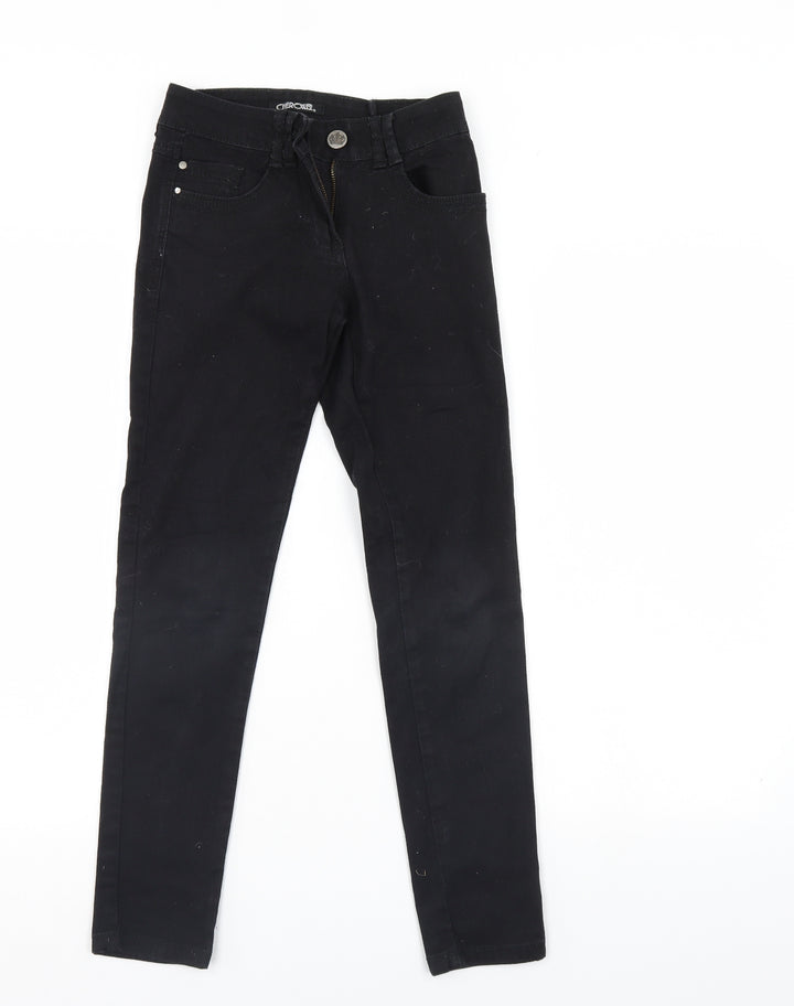 Cherokee Girls Black  Denim Straight Jeans Size 10-11 Years