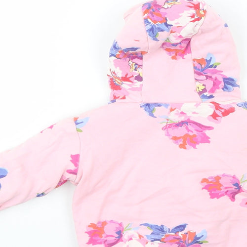 Joules Girls Pink Floral  Basic Coat Coat Size 6-9 Months