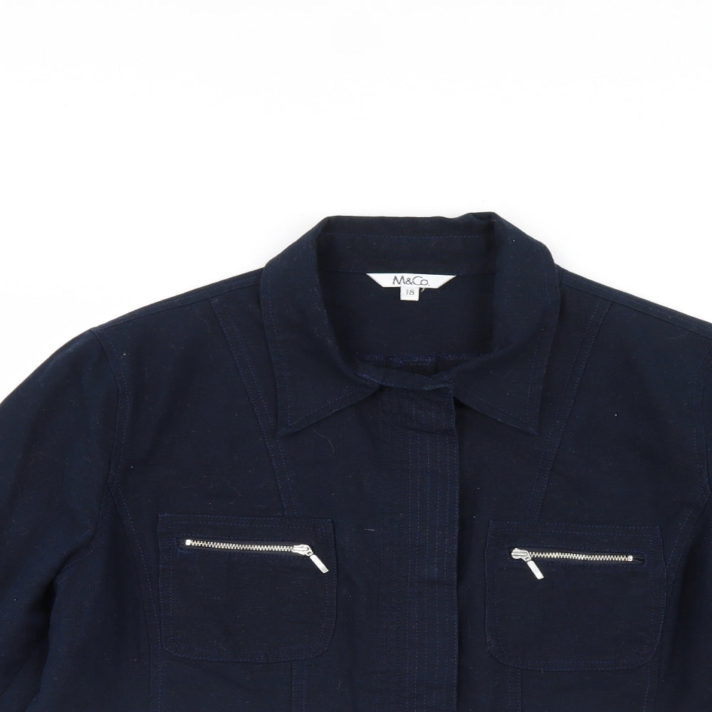 M&Co Womens Blue   Jacket  Size 18