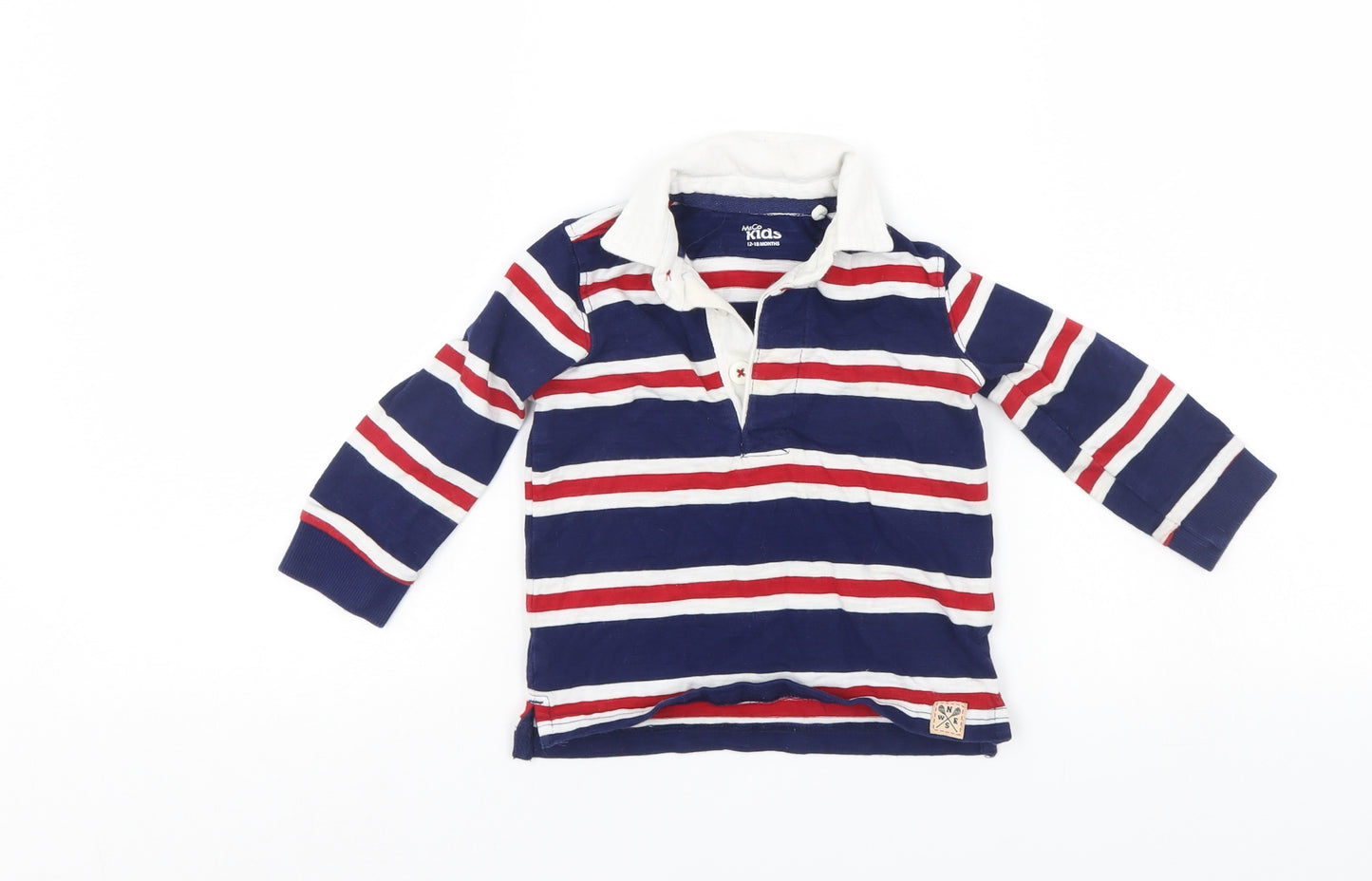 M&Co Boys Multicoloured Striped  Basic Polo Size 12-18 Months
