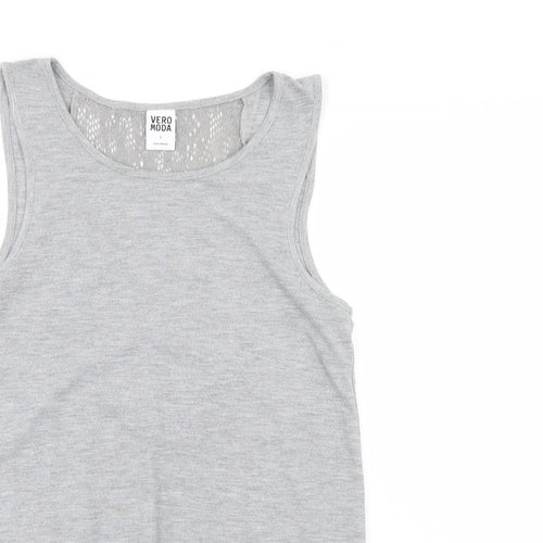 VERO MODA Womens Grey   Basic Tank Size S