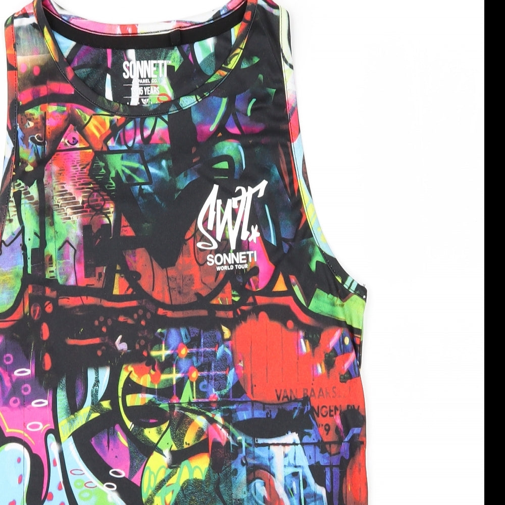 Sonneti Boys Multicoloured   Basic Tank Size 14-15 Years  - Graffiti Print