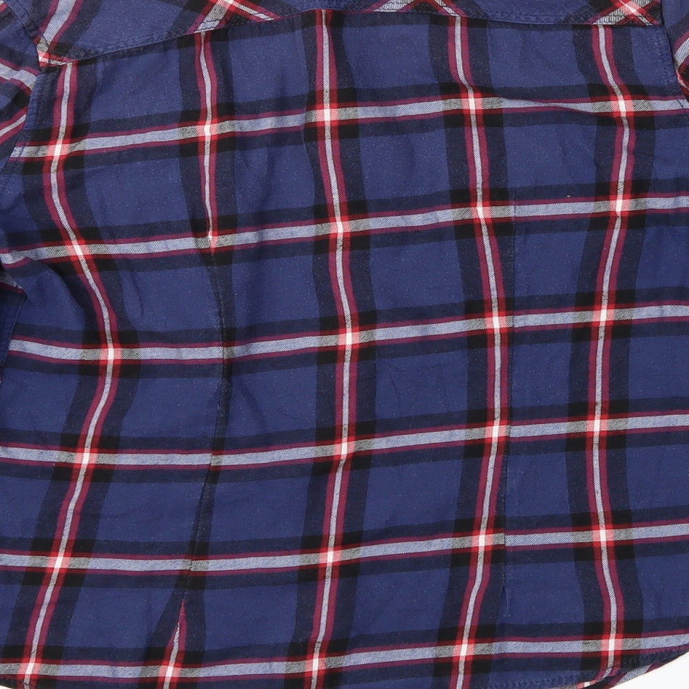 H&M Womens Purple Check  Basic Button-Up Size 8