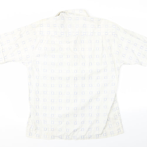 Petroleum Mens White Check   Button-Up Size L