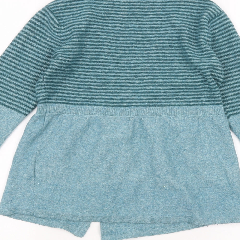 White Stuff Womens Blue Striped  Cardigan Jumper Size 10