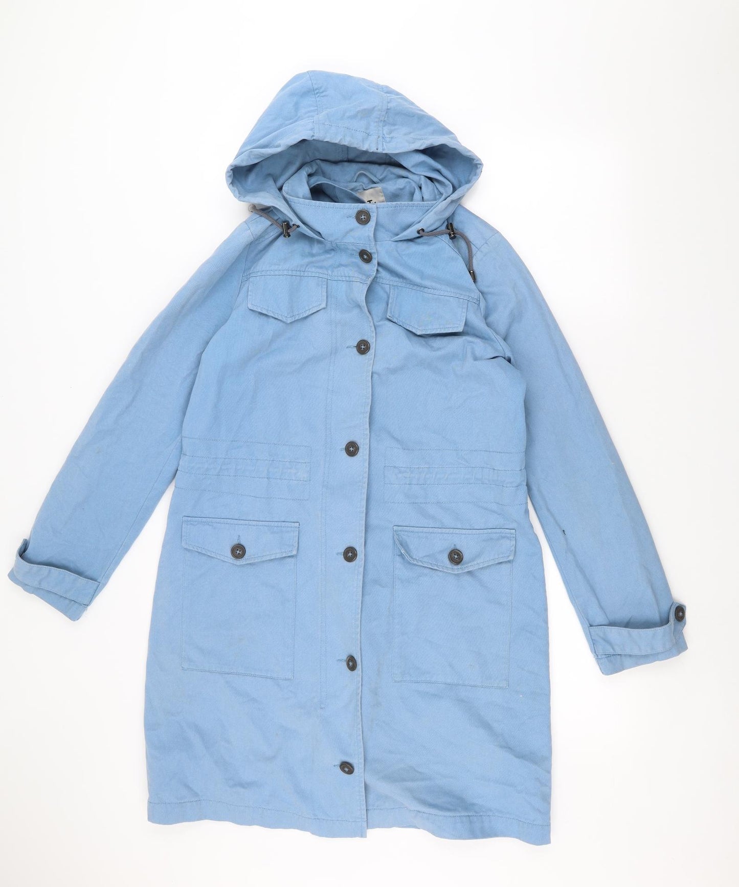 TU Womens Blue   Parka Coat Size 10