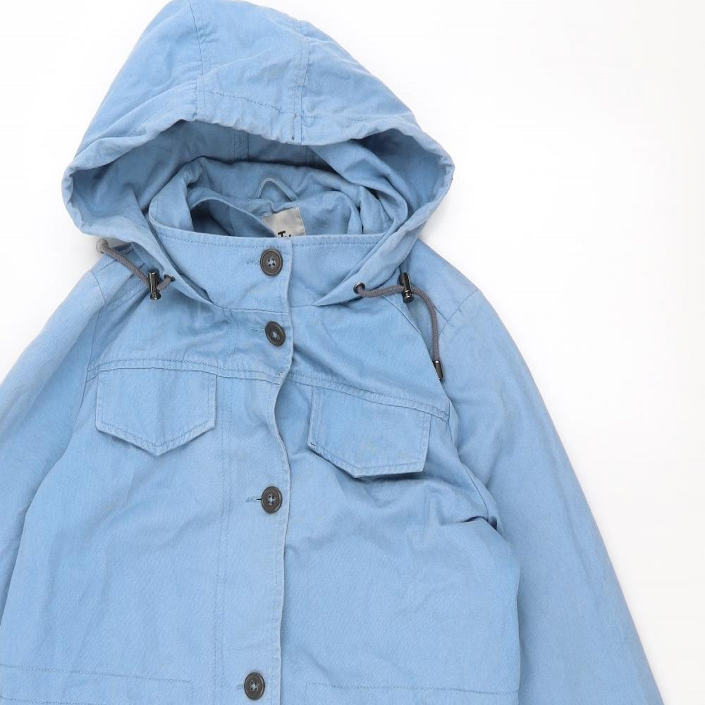 TU Womens Blue   Parka Coat Size 10
