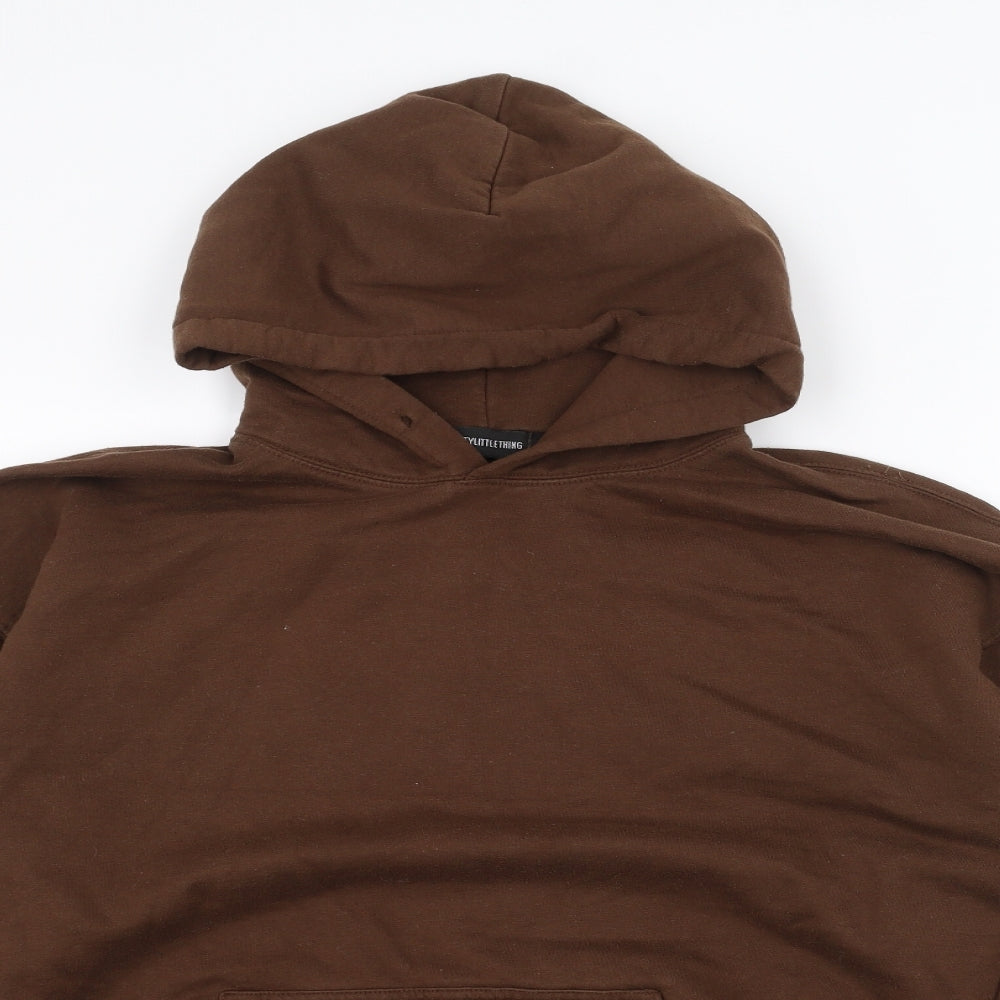 PRETTYLITTLETHING Womens Brown   Pullover Hoodie Size M