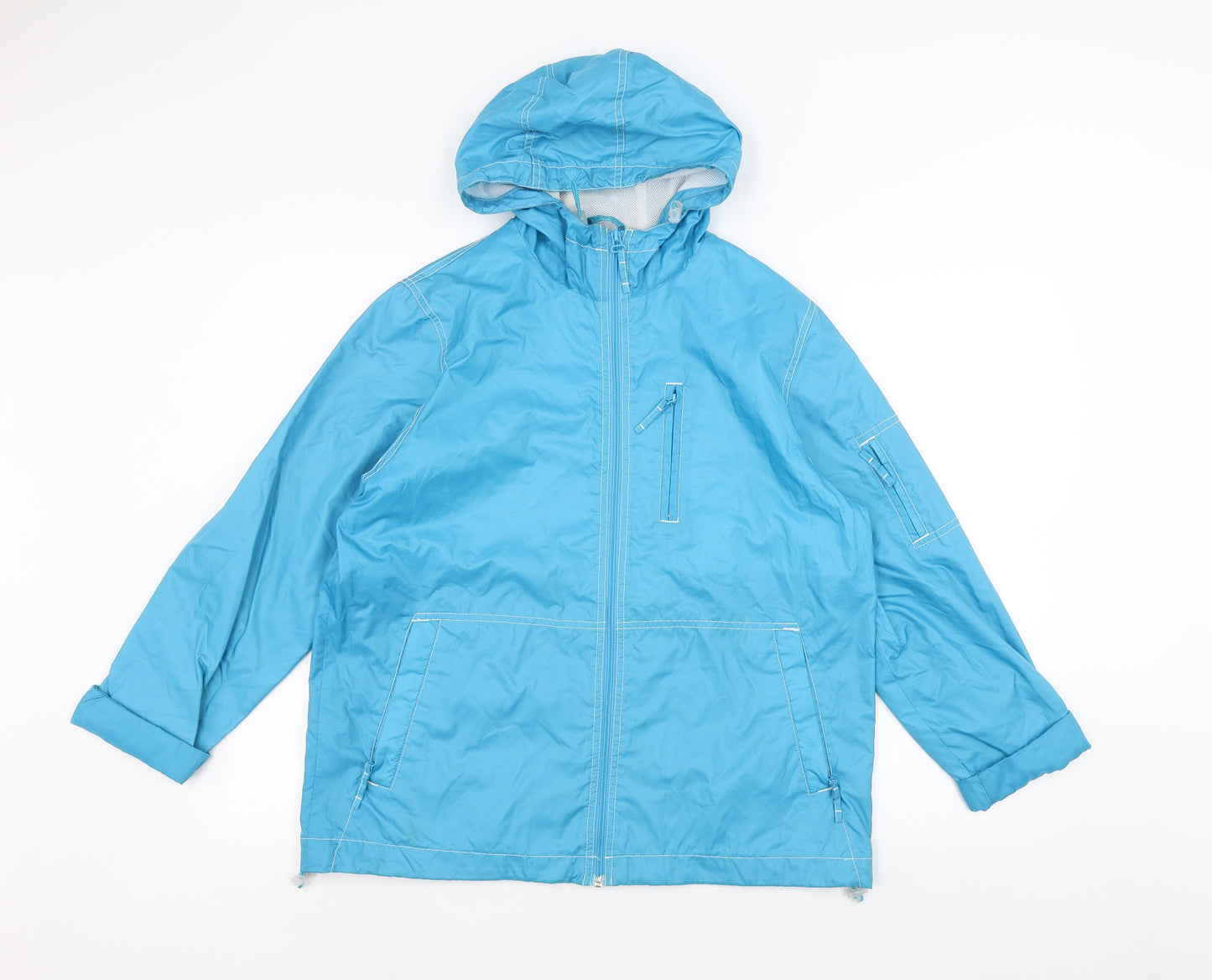 Reflections Womens Blue   Rain Coat Coat Size M