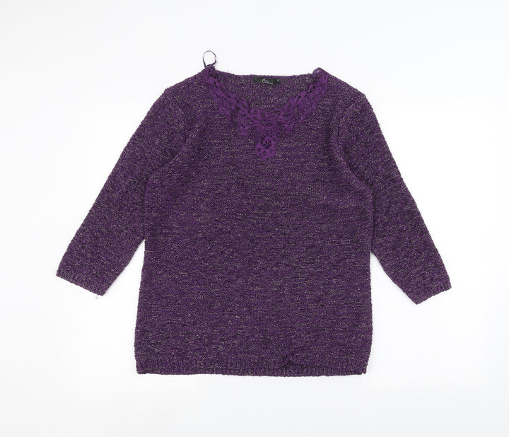 BM Womens Purple Pullover Jumper Size M