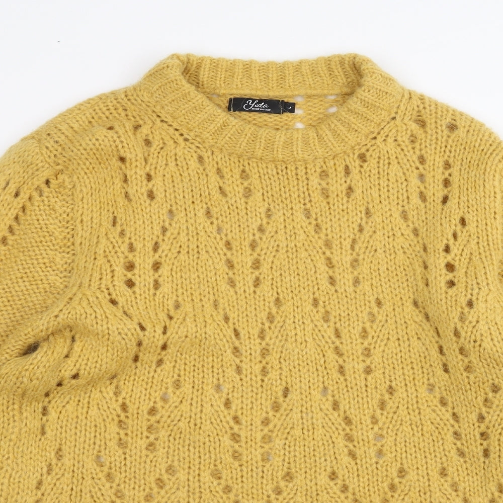 Yida Womens Yellow   Pullover Jumper Size L