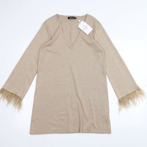 FLAM Mode Womens Brown   Pullover Jumper Size M