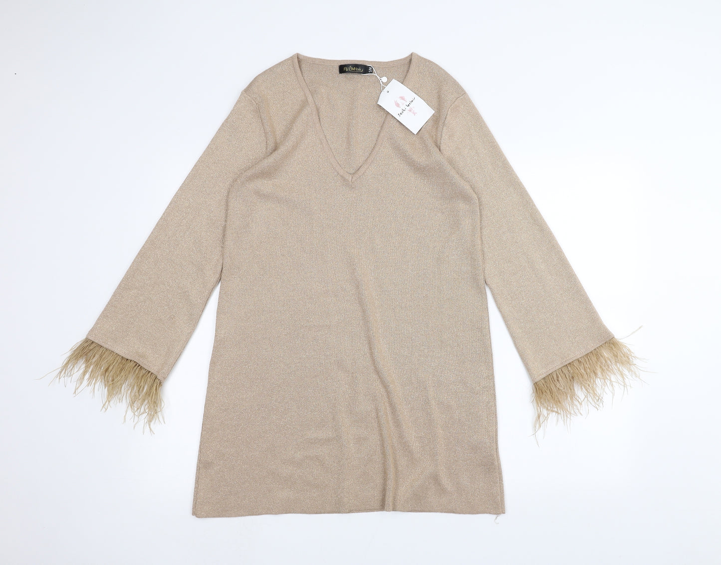 FLAM Mode Womens Brown   Pullover Jumper Size M