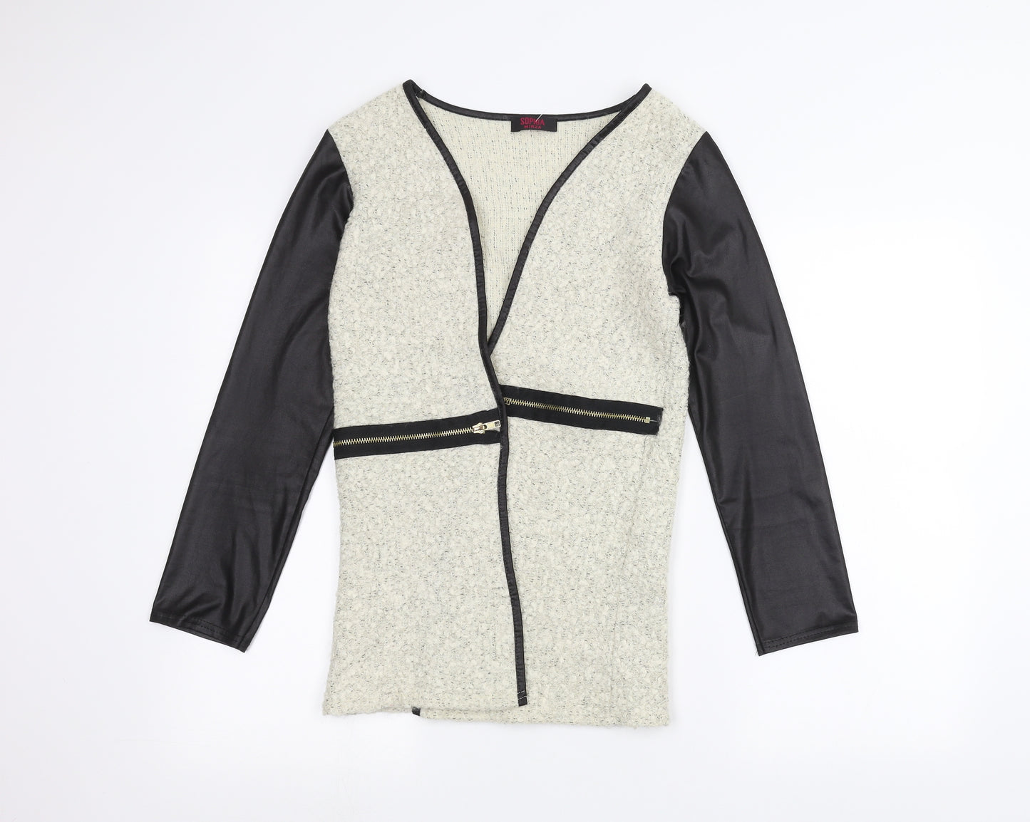 Sophia Mirza Womens White   Jacket Coatigan Size M