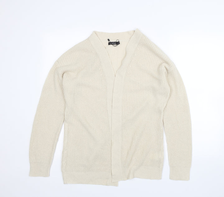 Boohoo Womens Beige Cardigan Jumper Size S