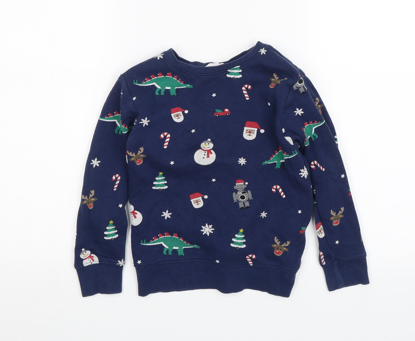 H&M Boys Blue   Pullover Jumper Size 5-6 Years  - Christmas Jumper