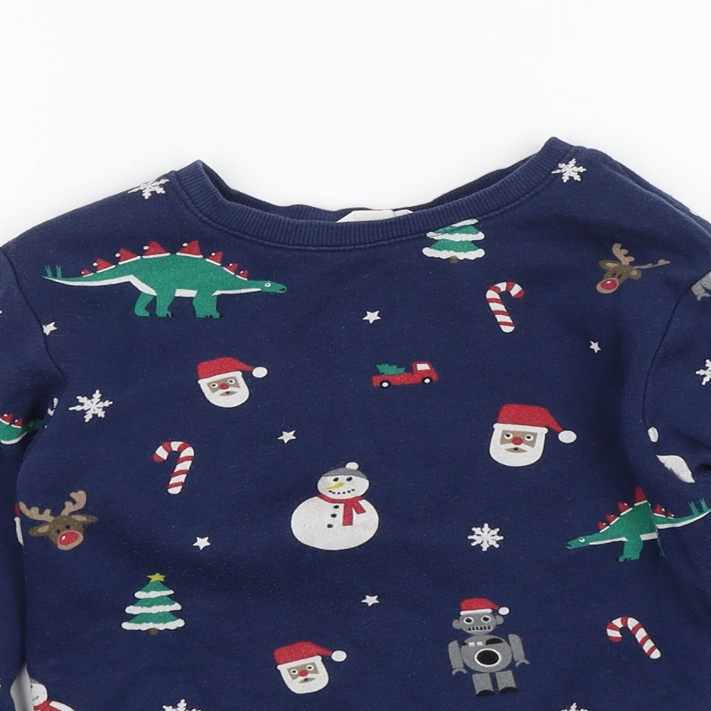 H&M Boys Blue   Pullover Jumper Size 5-6 Years  - Christmas Jumper