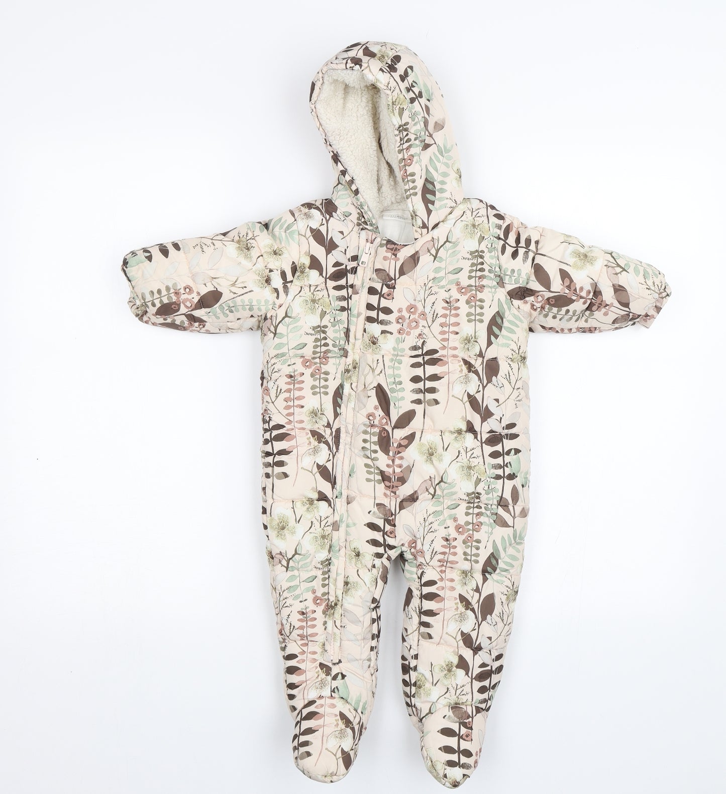 NEXT Baby Black Floral  Jacket Snowsuit Size 6-9 Months