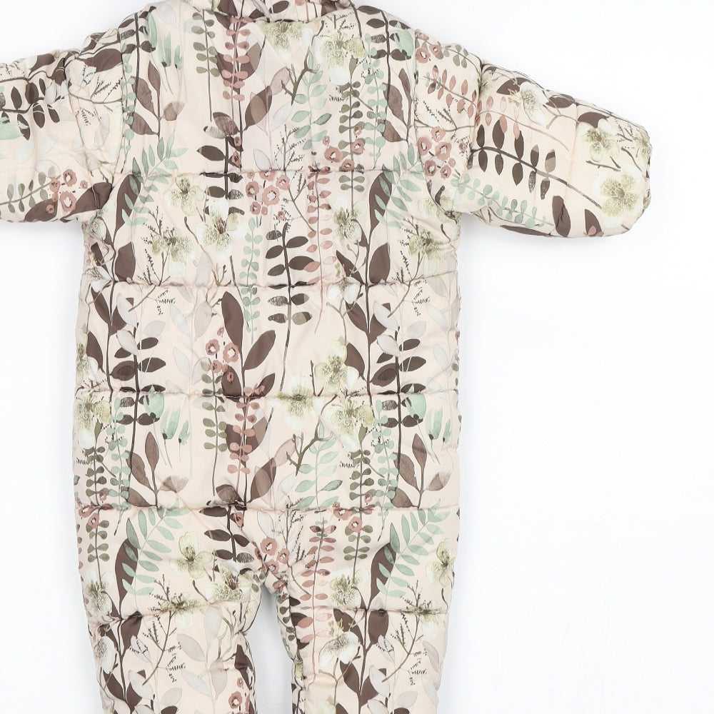 NEXT Baby Black Floral  Jacket Snowsuit Size 6-9 Months