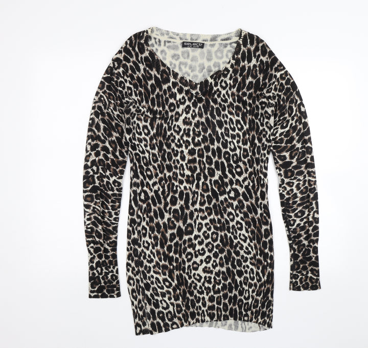 Select Womens Black Animal Print Shift Size 14
