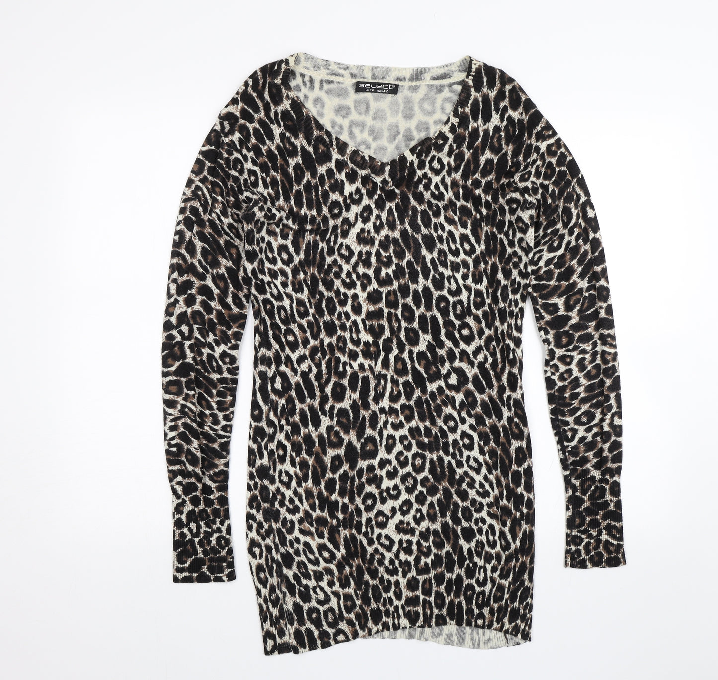 Select Womens Black Animal Print  Shift  Size 14