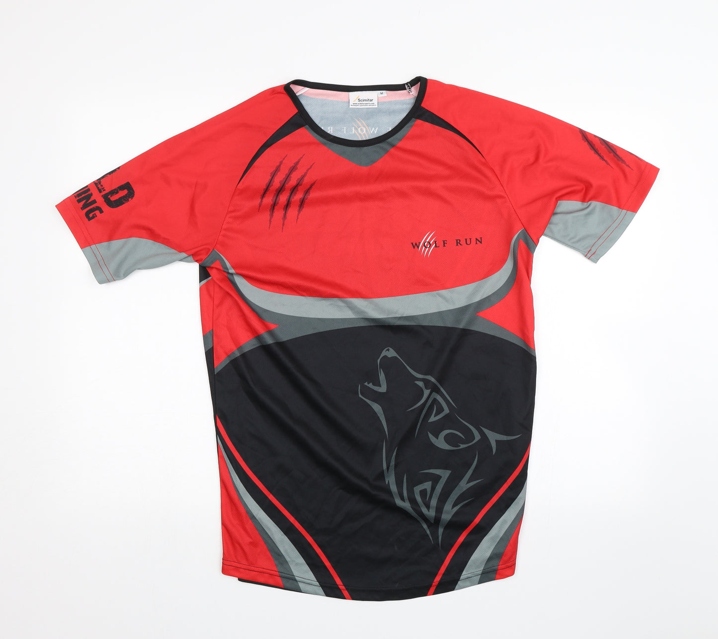 Scimitar Sports Mens Red   Basic T-Shirt Size M  - Wolf Run