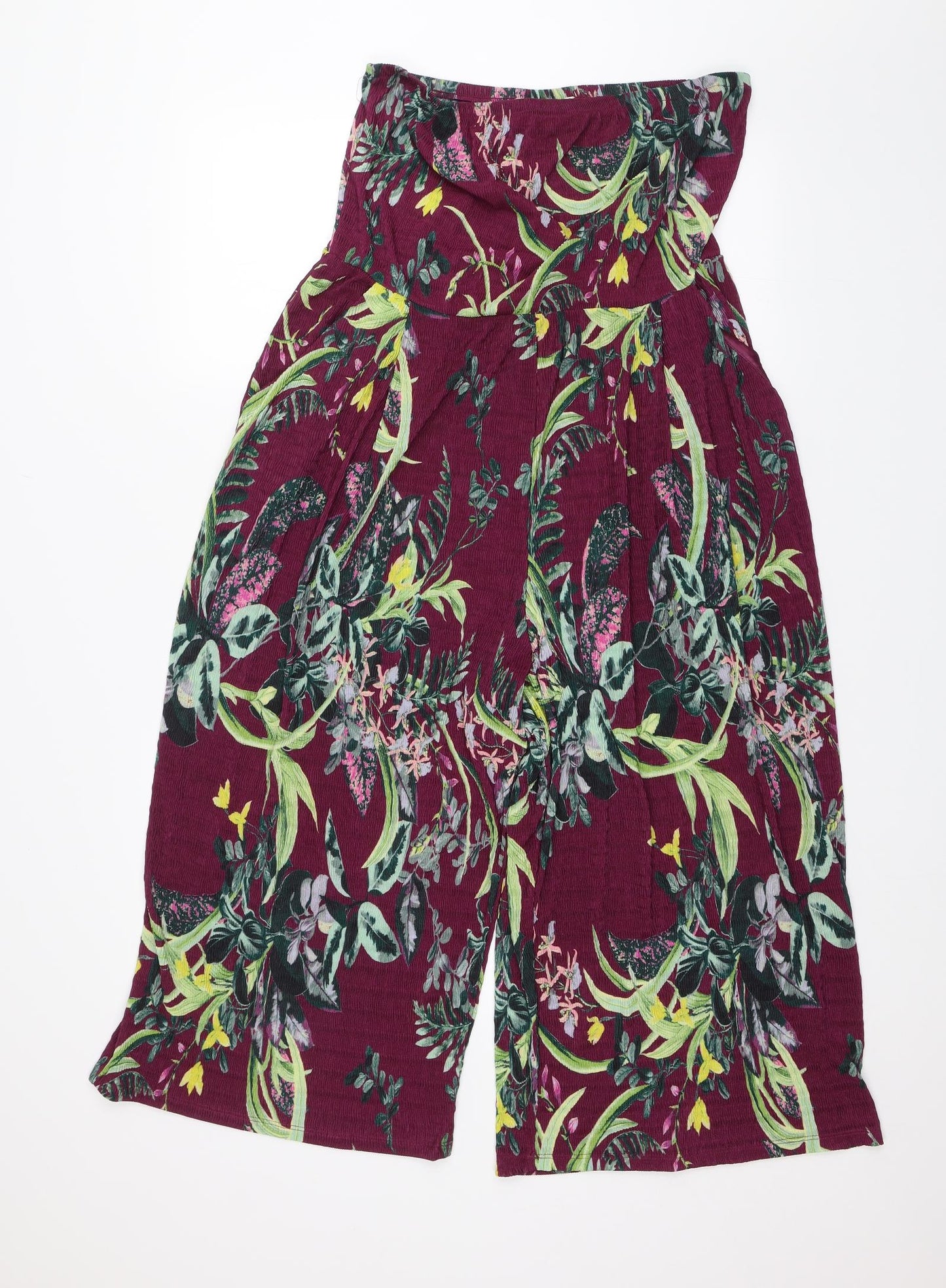 NEXT Womens Purple Floral  Jumpsuit One-Piece Size 16
