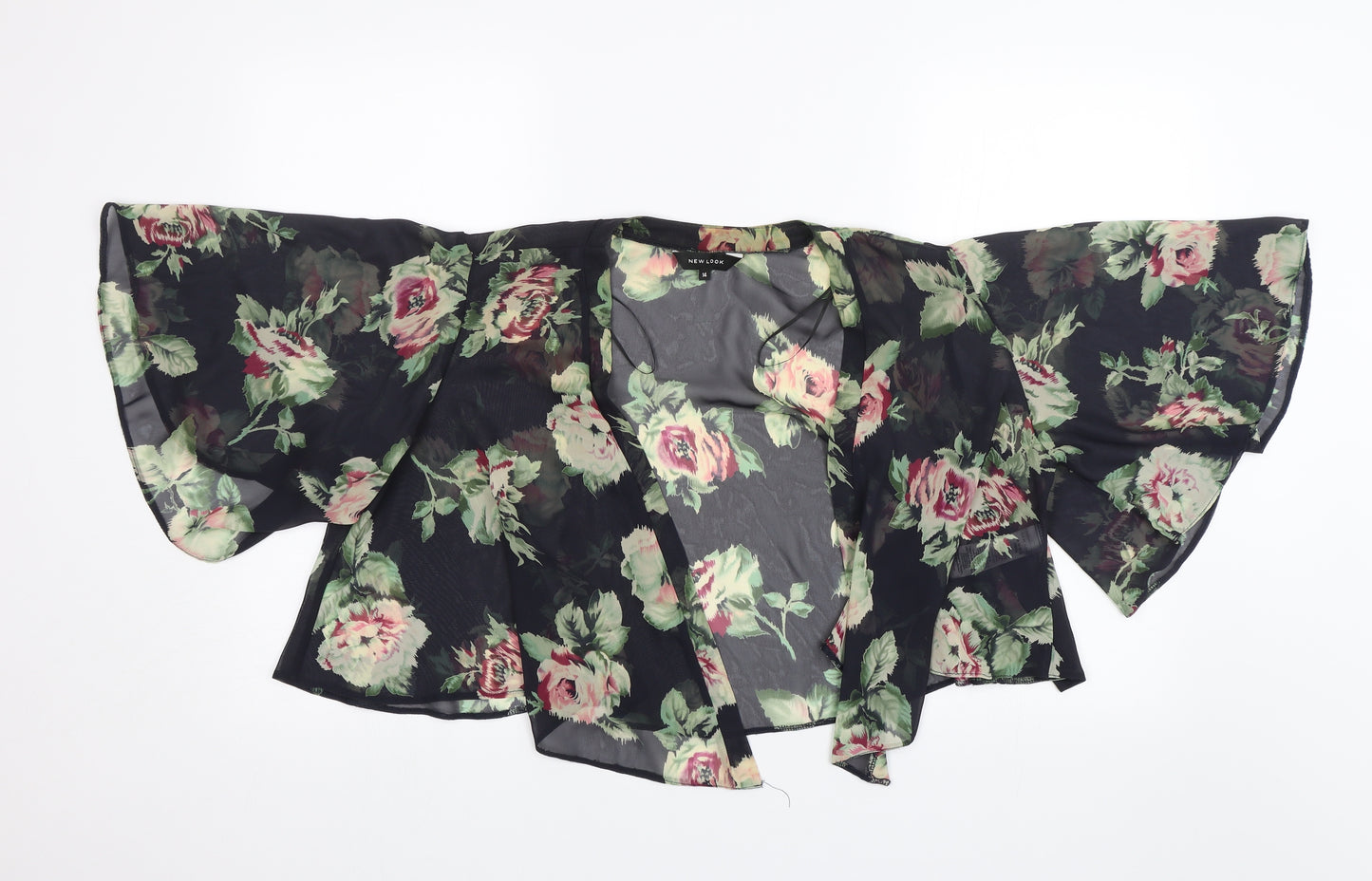 New Look Womens Black Floral  Shrug Jumper Size 14