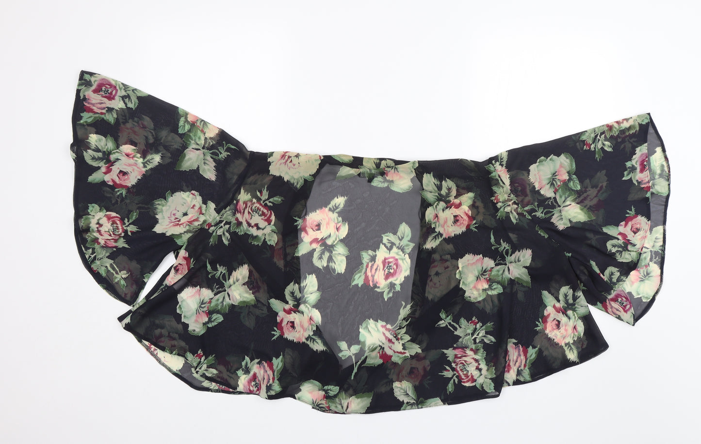 New Look Womens Black Floral  Shrug Jumper Size 14